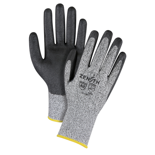 Produits de sécurité Zenith SFV077 Gants &eacute;lastiques sans coutures r&eacute;sistants &agrave; la coupe, Taille Petit/7, Calibre 13, Rev&ecirc;tement Polyur&eacute;thane, Enveloppe en PEHP, ANSI/ISEA 105 niveau 2/EN 388 niveau 3