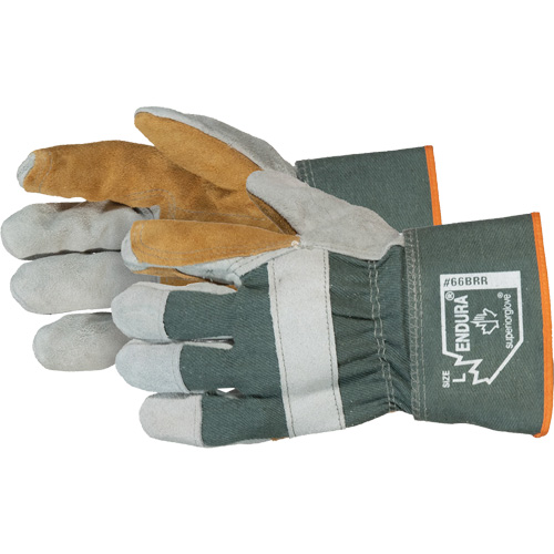 Superior Glove Works Ltd. 66BRR-L Endura&reg; Double-Palm Fitters Gloves, One Size, Split Cowhide Palm