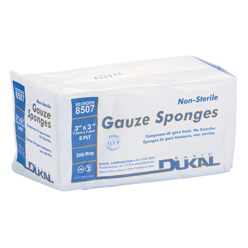 PIP Global Safety FAGS3X3 Dynamic Gauze Sponge, Pad, 3" L x 3" W, Medical Device Class 1