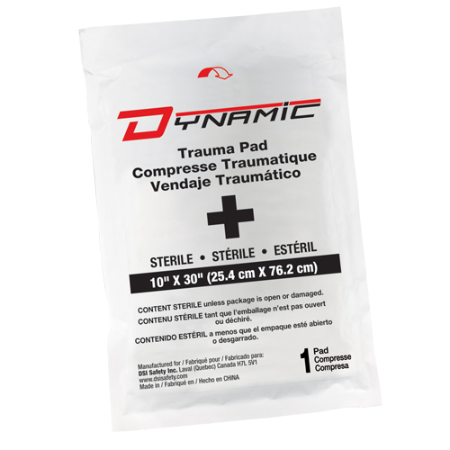 DYNAMIC SAFETY Trauma Gauze, Pad, 10" L x 30" W, Sterile, Medical