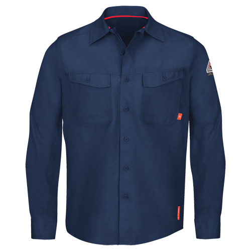 Bulwark QS40NV-RG-L Chemises de travail IQ Endurance pour hommes, Grand, Bleu marin