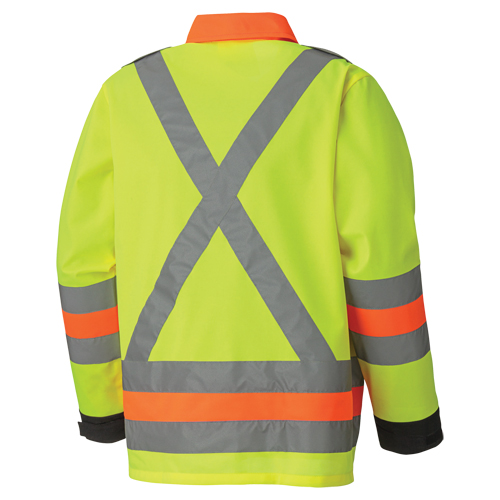 Pioneer V1190160-L 6007 Breathable Traffic Control Safety Jackets, Polyester, High Visibility Lime-Yellow, Large
