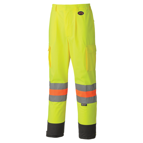 Pioneer V1190260-L 6009 Breathable Traffic Safety Pants, Polyester, Large, High Visibility Lime-Yellow