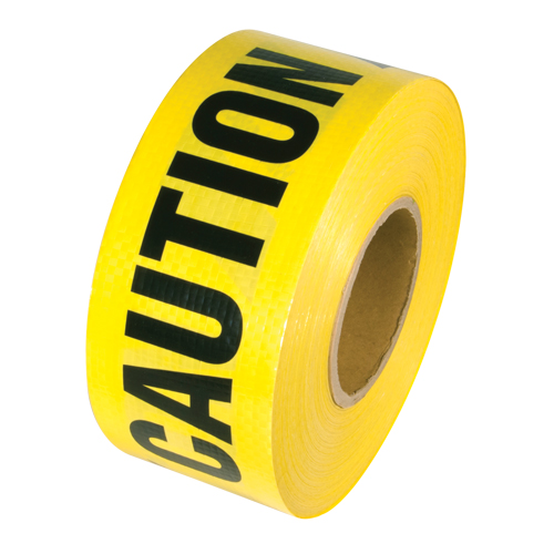 Incom Top Tape & Label REBT2058 Ruban renforc&eacute; pour barricade, Anglais, 3" la x 500' lo, 5 mils, Noir sur jaune