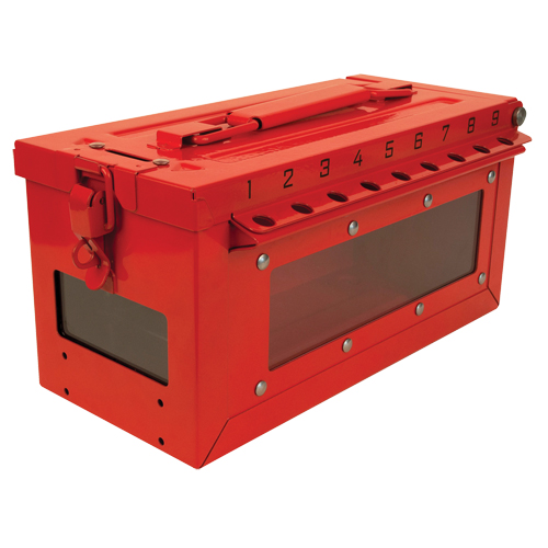 Master Lock S601 Petit boîtier verrouillable pour groupe, Rouge