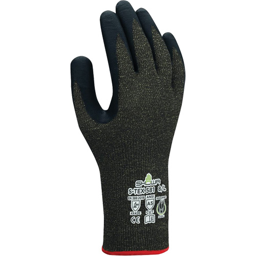 Showa S-TEX581XXL-10 Gants r&eacute;sistants aux coupures S-TEX 581, 10/2T-Grand, Calibre 13, Rev&ecirc;tement Mousse de nitrile, ANSI/ISEA 105 niveau 5/EN 388 niveau E