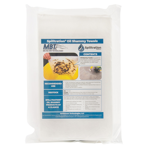  SGC503 Spilltration Oil Shammy Towels, Oil Only, 16" x 10", 29 gal. Absorbancy