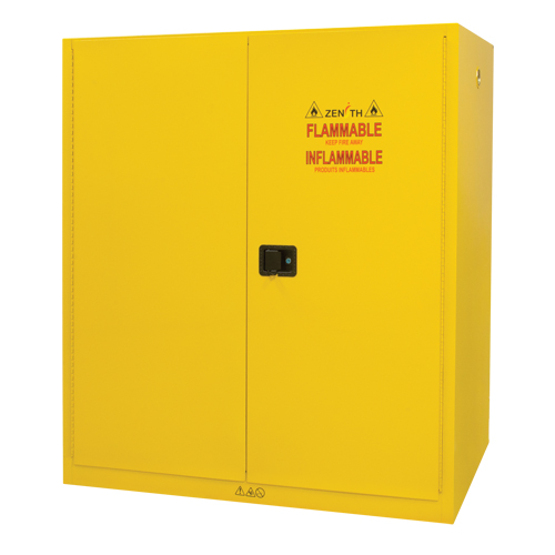 Zenith Safety Products SGC540 Vertical Drum Storage Cabinet, 110 US gal. Cap., 2 Drums, Yellow