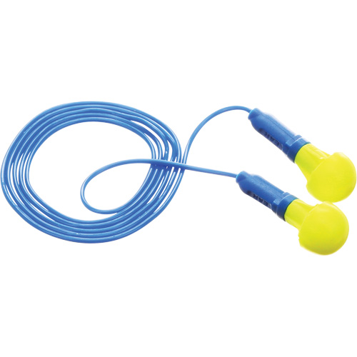 3M 318-1001 Bouchons d'oreilles E-A-R Push-Ins, Avec cordon, Paire - Sac en poly, 28/23 dB NRR, Taille unique