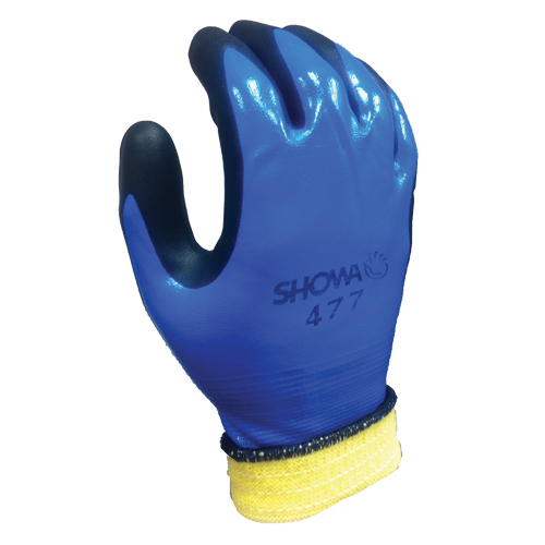 Showa 477XXL-10 Gants enduits de nitrile, 2T-Grand, R&ecirc;vetement Mousse de nitrile, Calibre 12, Enveloppe en Nylon