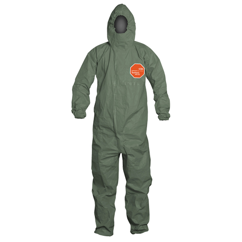 Dupont Personal Protection QS127T-LG Tychem&reg; 2000 SFR Protective Coveralls, Large, Green