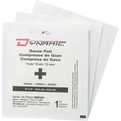 PIP Global Safety FAGP4X425 Dynamic Gauze, Pad, 4" L x 4" W, Sterile, Medical Device Class 1