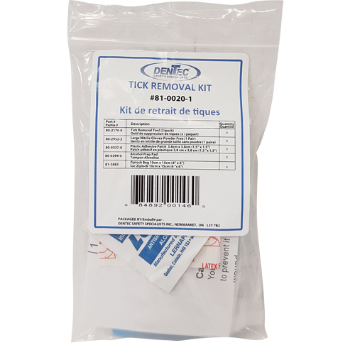 Dentec 81-0020-1 Ensemble de s&eacute;curit&eacute; contre les tiques, Dispositif m&eacute;dical Classe 1, Portefeuille