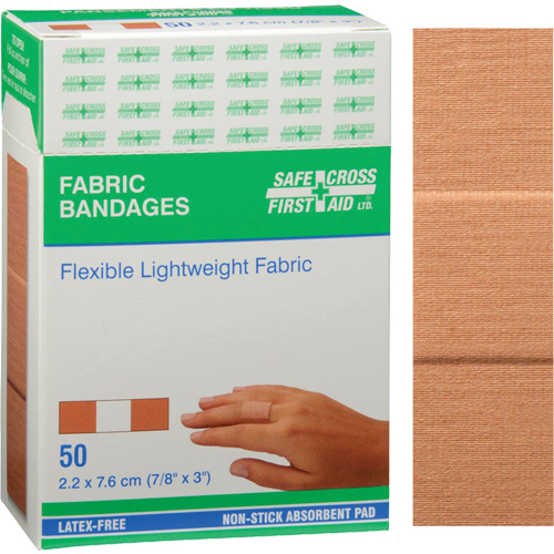 Safecross 3009 Bandages, Rectangular/Square, 3", Fabric, Non-Sterile