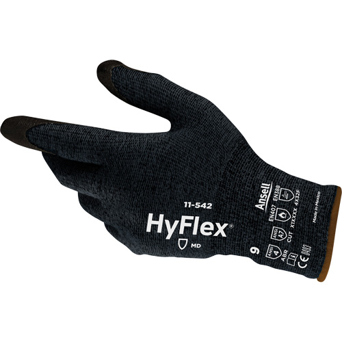 Ansell 11542100 Gants l&eacute;gers r&eacute;sistant aux coupures HyFlex 11-542, 10/T-Grand, Calibre 13, Rev&ecirc;tement Mousse de nitrile, ASTM ANSI niveau A7/EN 388 niveau F