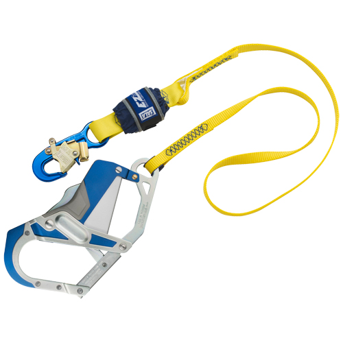 3M DBI Sala Fall Protection 1246437C EZ-Stop Shock-Absorbing Lanyard, 6', Locking Snap Hook Center, Snap Hook Leg Ends, Polyester