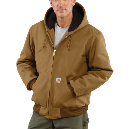 Carhartt 106673-REG-BRN-2XL Manteau style actif en toile matelass&eacute;e avec doublure en flanelle, Hommes, 2T-Grand, Brun