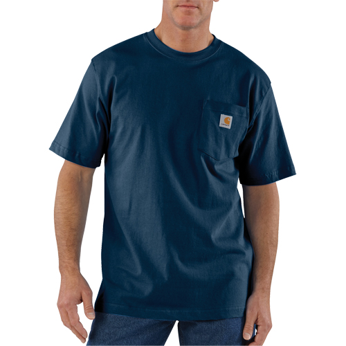 Carhartt K87NVY-XL Workwear Pocket T-Shirt, Men's, X-Large, Navy Blue