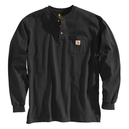 Carhartt K128BLK-L Chandail &agrave; manche longue Henley Workwear, Hommes, Grand, Noir