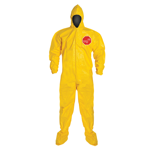 Dupont Personal Protection QC122B-MD Coveralls, Medium, Yellow, Tychem&reg; 2000