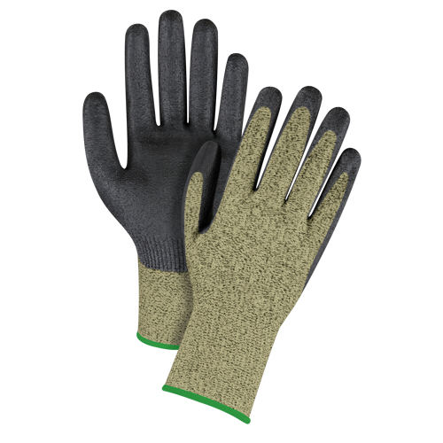 Zenith Safety Products SGF146 Black & Yellow Seamless Stretch Cut-Resistant Gloves, Size Medium/8, 13 Gauge, Foam Nitrile Coated, Aramid Shell, ASTM ANSI Level A6