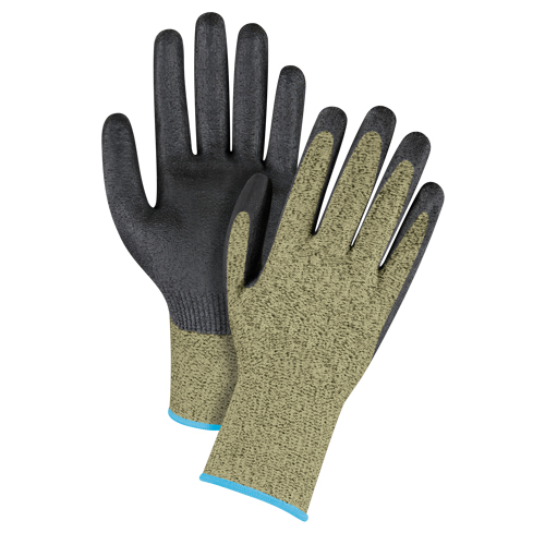 Zenith Safety Products SGF148 Black & Yellow Seamless Stretch Cut-Resistant Gloves, 10/X-Large, 13 Gauge, Foam Nitrile Coated, ASTM ANSI Level A6