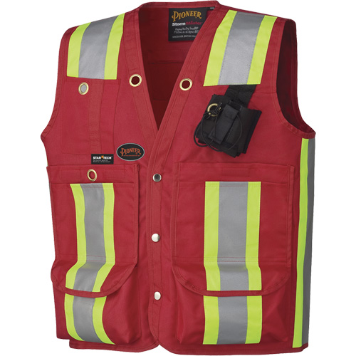 Pioneer V1010710-XL 695 Surveyor's / Supervisor's Safety Vest, Red, X-Large, Polyester