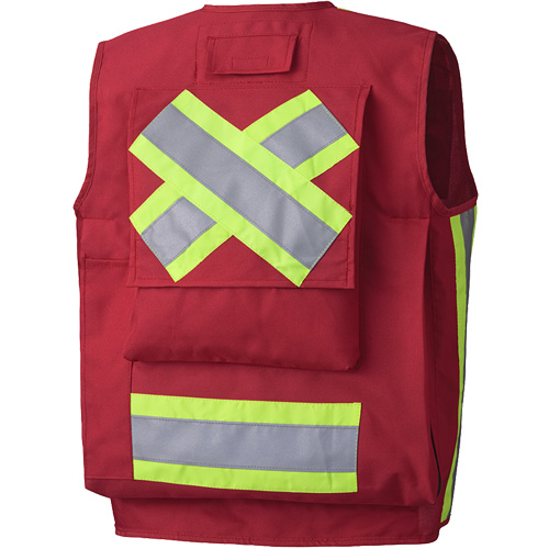 Pioneer V1010710-S 695 Veste de s&eacute;curit&eacute; pour arpenteur et superviseur, Rouge, Petit, Polyester