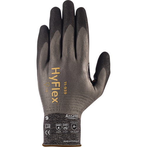 Ansell 11939110 Gants l&eacute;gers enti&egrave;rement tremp&eacute;s Hyflex 11-944, Taille 2T-Grand/11, Calibre 18, Rev&ecirc;tement Mousse de nitrile, Enveloppe en Dyneema, ASTM ANSI niveau A2/EN 388 niveau B
