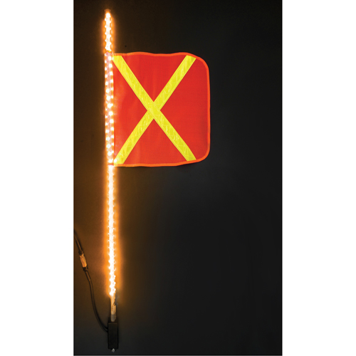 Driver Industrial Safety SDL04A-XY Safety Whip&reg; Heavy-Duty LED Whips, Hitch Mount, 4 High, Orange with Reflective