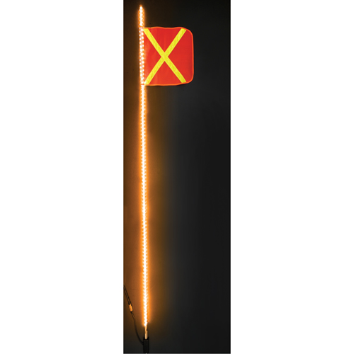 Driver Industrial Safety SDL08A-XY Safety Whip&reg; Heavy-Duty LED Whips, Hitch Mount, 8 High, Orange with Reflective
