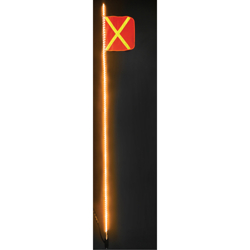 Driver Industrial Safety SDL10A-XY Safety Whip&reg; Heavy-Duty LED Whips, Hitch Mount, 10 High, Orange with Reflective