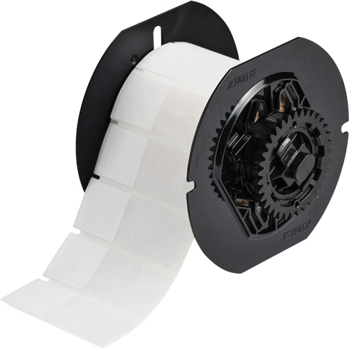 Brady B33-131-427 Self-Laminating Wire & Cable Label, Vinyl, 1" L x 2.6" H, Clear/White