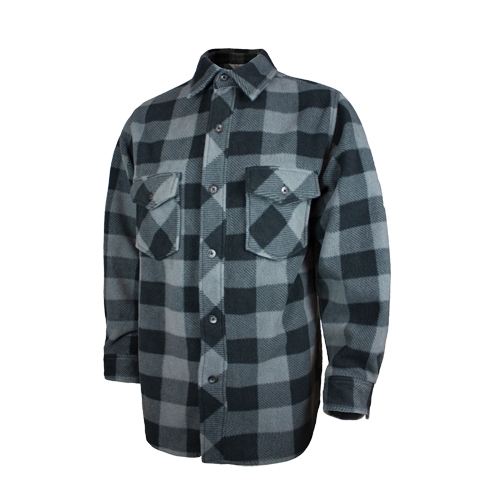 Tough Duck I96421-GREY-2XL Plaid Solar Fleece Shirt, Men's, 2X-Large, Grey