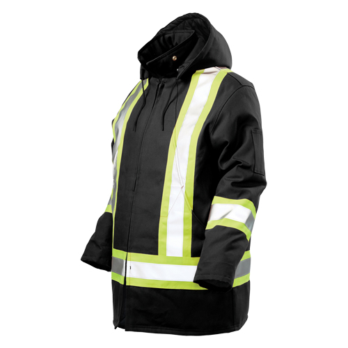 Tough Duck S15711-BLACK-M Safety Parka, Black, Medium