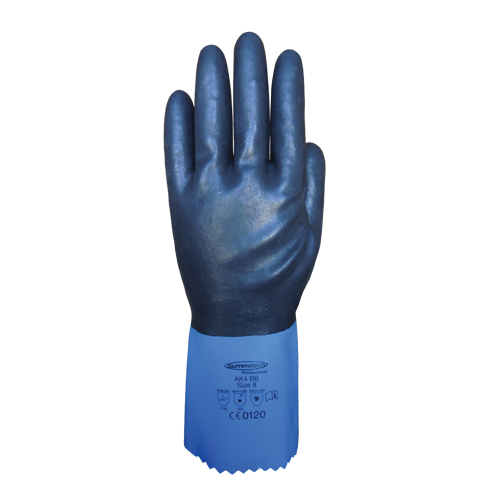 BCL Glove Ltd AK4BB-7S Gants enti&egrave;rement tremp&eacute;s et r&eacute;sistants aux produits chimiques Summitech, Taille Petit/7, 11,8" lo, Chloropr&egrave;ne, Doublure en Poly-coton, 59 mils