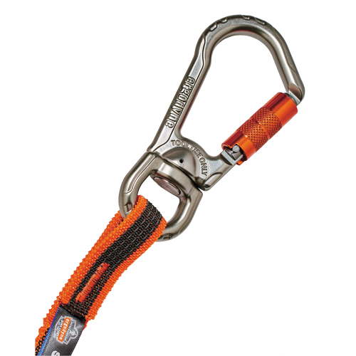 Ergodyne 19809 Squids&reg; 3109F(x) Double-Locking Tool Lanyard with Swivel, Bungee, Carabiner/Loop