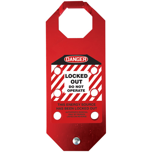 Accuform NMC KDH643 Moraillon de verrouillage pr&eacute;venant l'utilisation conforme aux normes OSHA Danger Stopout Aluma-Tag, Rouge