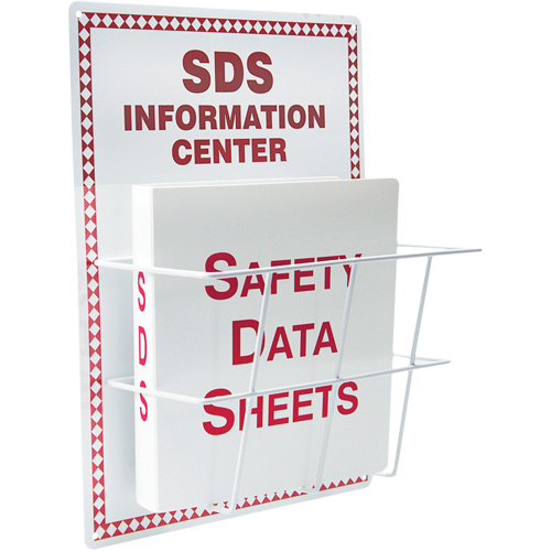 Accuform Signs ZRS407 Basket-Style Aluminum Safety Data Sheet Center, English, Binders Included