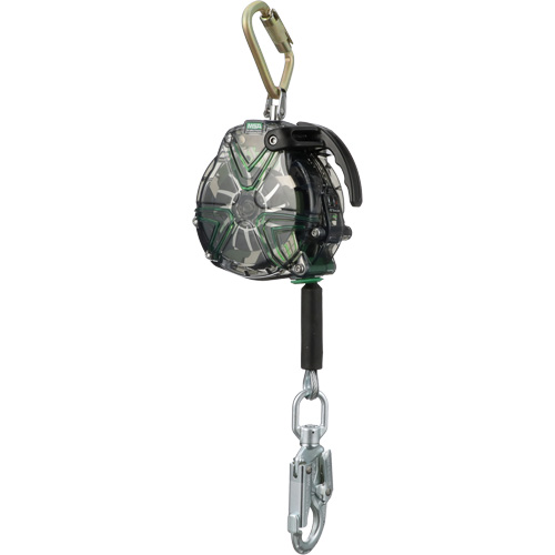MSA 63306-00ACA C&acirc;ble de s&eacute;curit&eacute; autor&eacute;tractable V-Tec, 20', Acier inoxydable, Pivotant