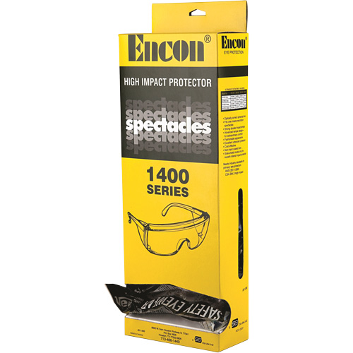 Encon 5148001 Veratti&reg; Tuff Spec&reg; 1400 Series Safety Glasses with Encon&reg; Dispenser Box, Clear Lens, ANSI Z87+/Meets/Exceeds CSA Z94.3