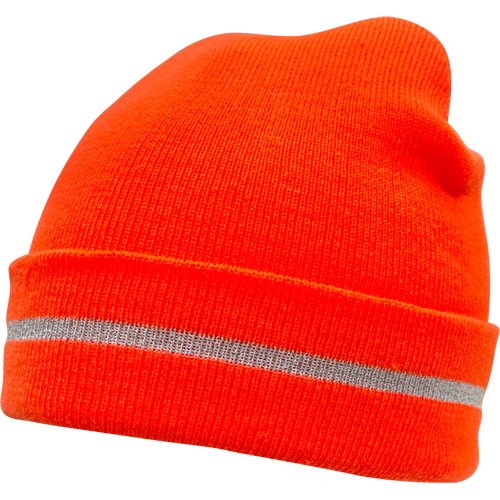 Zenith Safety Products SGI135 High Visibility Knit Hat with Reflective Stripe, High Visibility Orange, Acrylic