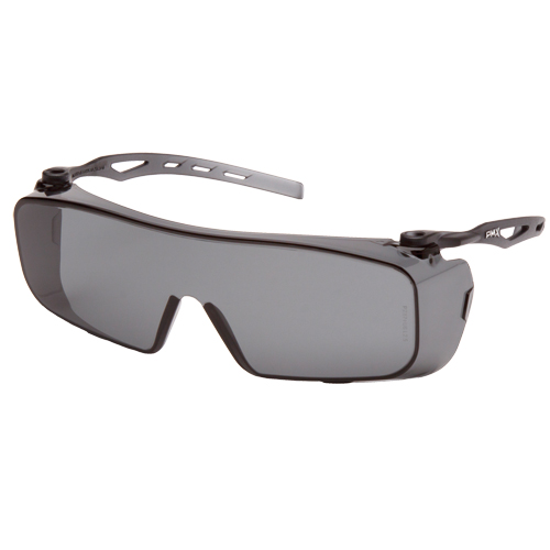PYRAMEX Cappture OTG Safety Glasses, Grey/Smoke Lens, AntiFog Coating