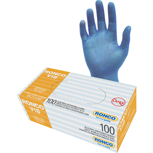 Ronco 2153CF Disposable Gloves, X-Large, Vinyl, 3-mil, Powder-Free, Clear