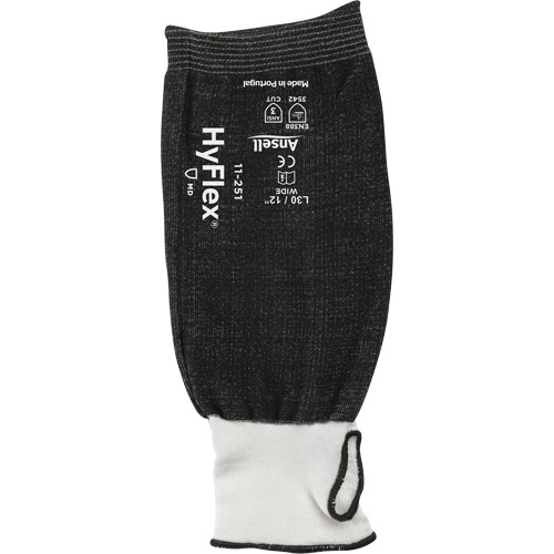 Ansell 11251120-W HyFlex&reg; Cut-Resistant Sleeve, HPPE, 12", ANSI/ISEA 105 Level 3, Black