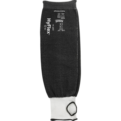 Ansell 11251160-W Manche r&eacute;sistant aux coupures HyFlex, PEHP, 16", ANSI/ISEA 105 niveau 3, Noir