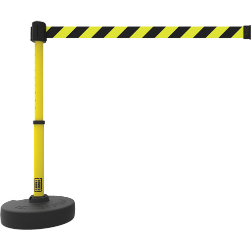 Banner Stakes PL4091 PLUS Barrier Post Set, Plastic, 42" H, Yellow Tape, 15' Tape Length