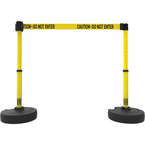 Banner Stakes PL4285 PLUS Barrier Post Set X2, Plastic, 42" H, Yellow Tape, 15' Tape Length