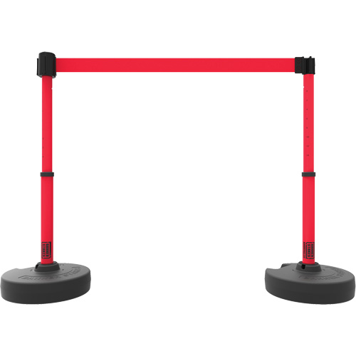 Banner Stakes PL4299 PLUS Barrier Post Set X2, Plastic, 42" H, Red Tape, 15' Tape Length