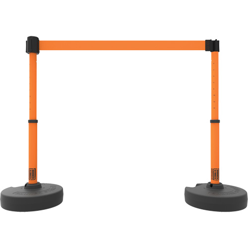 Banner Stakes PL4203 PLUS Barrier Post Set X2, Plastic, 42" H, Orange Tape, 15' Tape Length